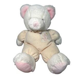 Russ Baby Teddy Bear Plush Wht Cream God Danced The Day You Were Born Rattle 12"